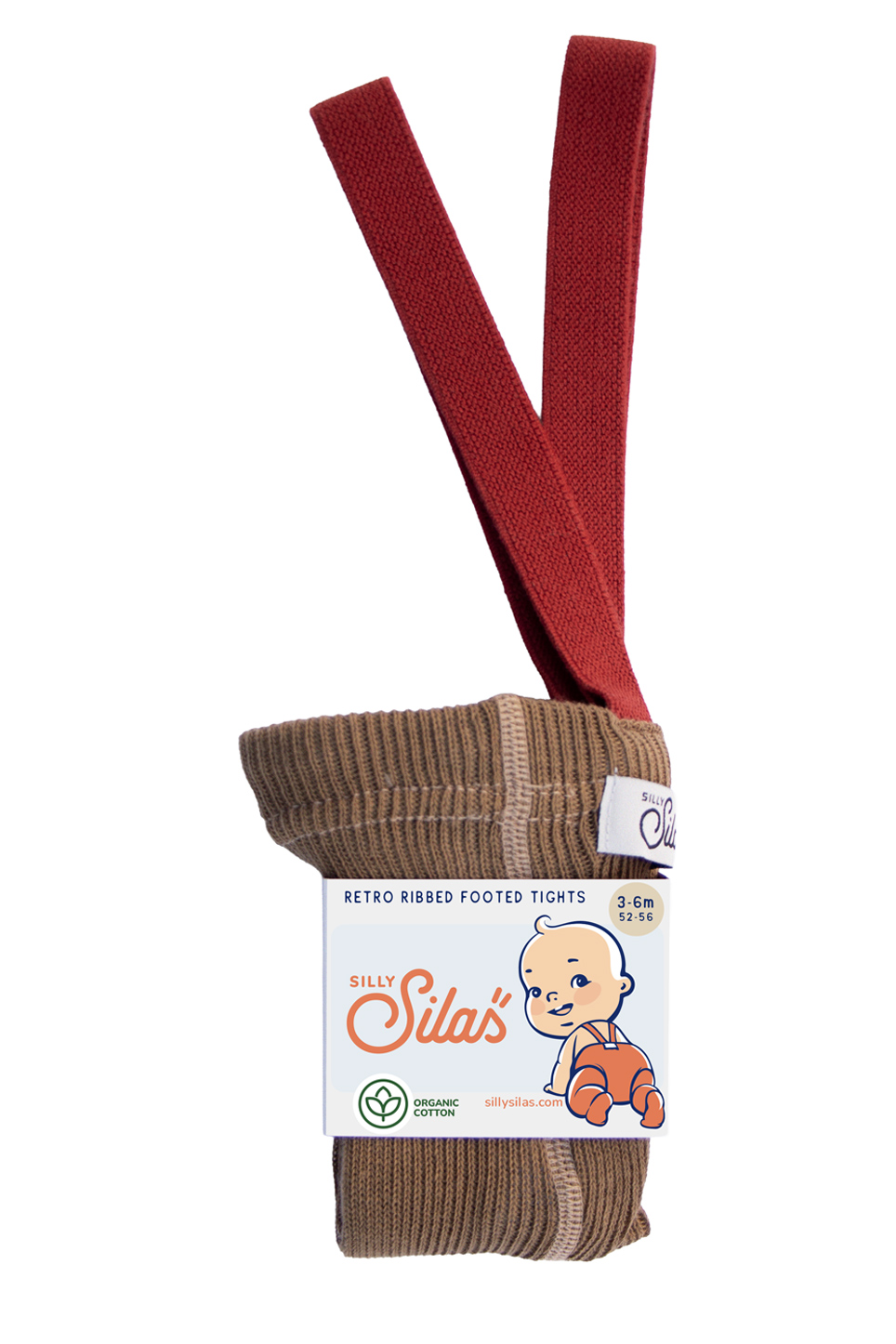 Rajstopy świąteczne Silly Silas Acorn Brown W Maple Leaf dziecięce