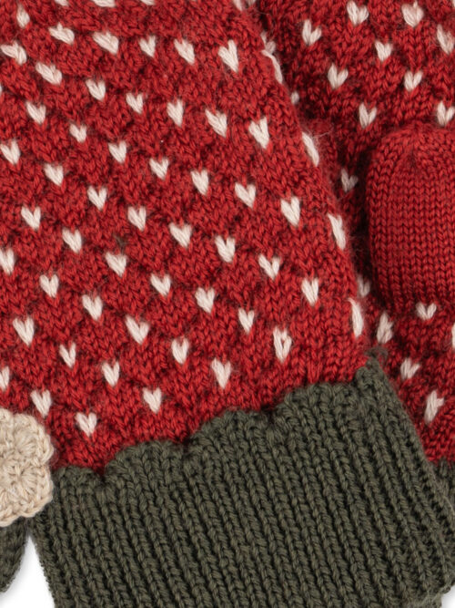 mittens mitenki strawberry konges sloejd rękawiczki z jednym palcem merino wool