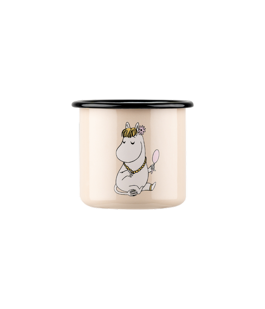 Beżowy kubek metalowy Muurla Muminki 370 ml Panna Migotka Snorkmaiden