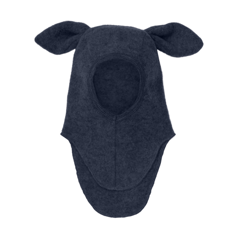 Huttelihut kominiarka z uszami z wełny Merino Navy Melange Granatowa