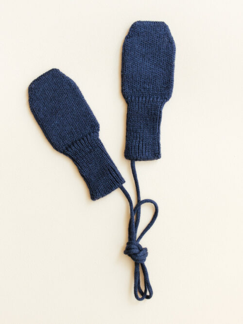 mittens fiza blue hvid merino wool wełniane rękawiczki dziecięce
