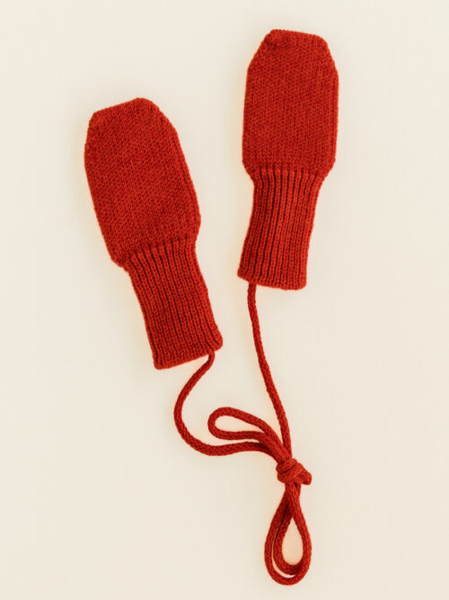hvid rękawiczki dziecięce czerwone merino wełniane red