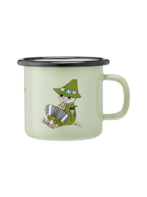 Kubek emaliowany Muurla Muminki 250 ml zielony z Włóczykijem Snufkin