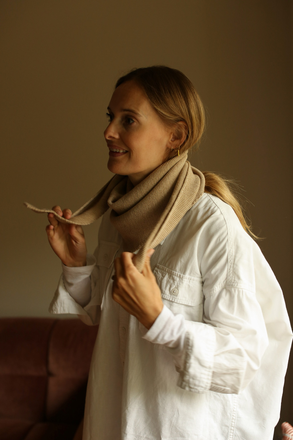 Josephina scarf triangle sand trójkątny szalik damski dziecięcy