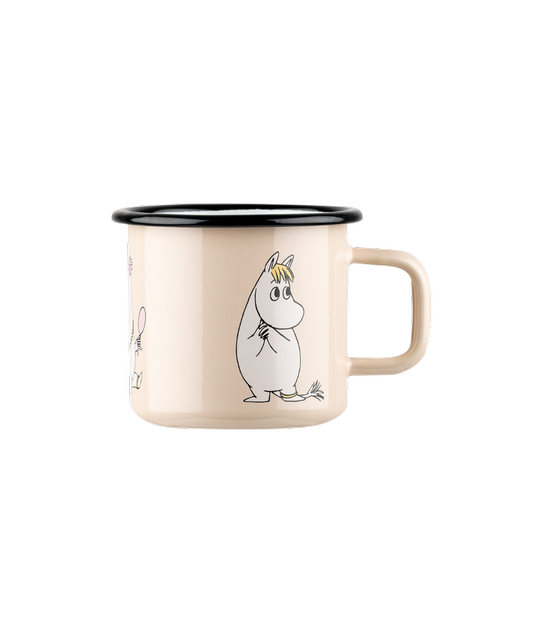 Kubek emaliowany Muurla Muminki 370 ml beżowy z Panną Migotką Snorkmaiden