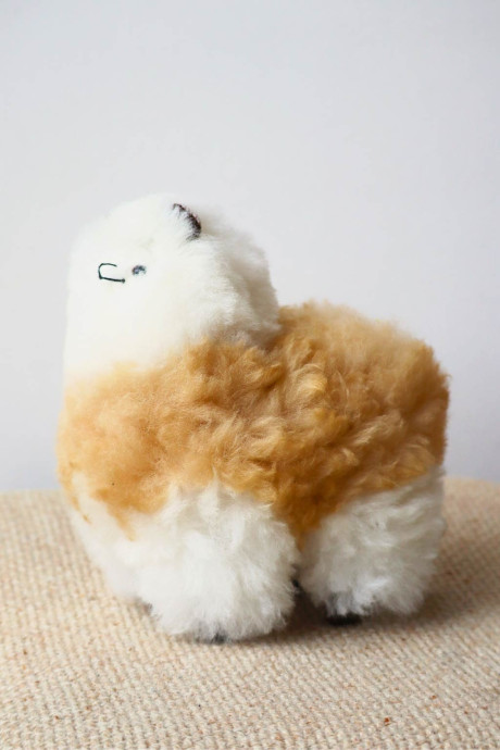 brązowa alpaka maskotka 23 cm ręcznie robiona alpaka peru