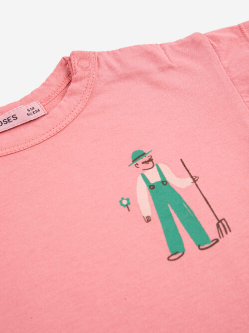 Farm Adventure bobo choses ss26 różowy t-shirt niemowlę baby