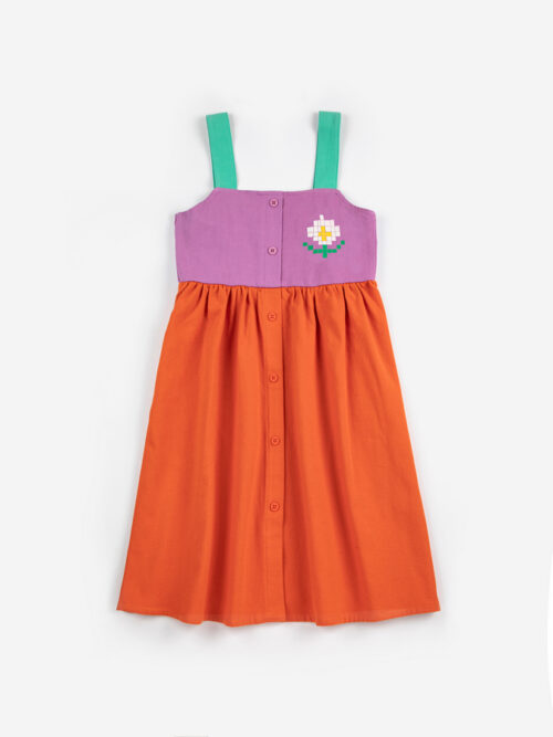 bobo choses ss26 kolorowa Sukienka Pixel Daisy color block