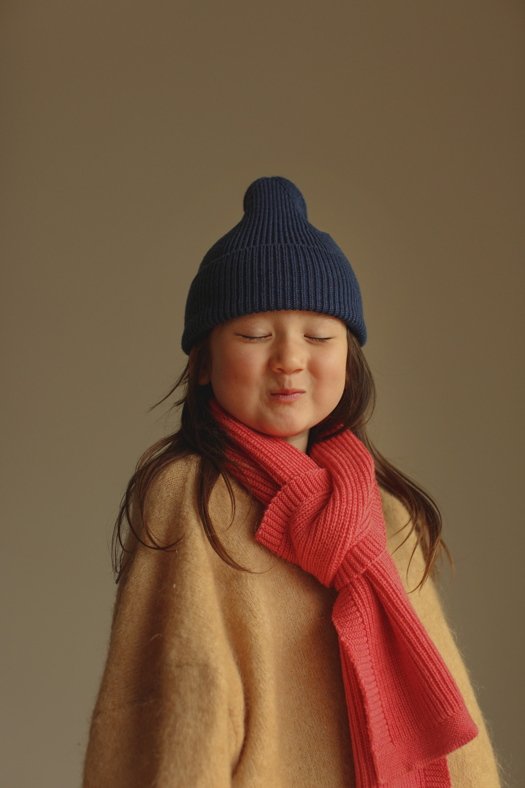 czapka hvid blue niebieska wełniana merino dziecięca