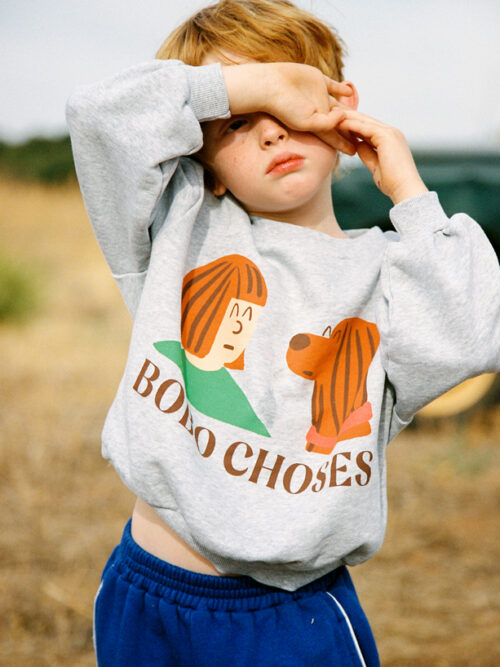 bobo choses piesek pickle szara bluza ss26