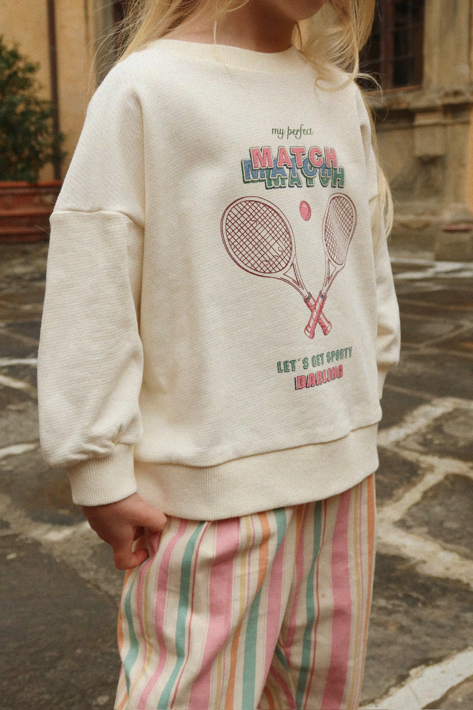 bluza buttercream tenis konges slojd dziecięca bawełniana kremowa