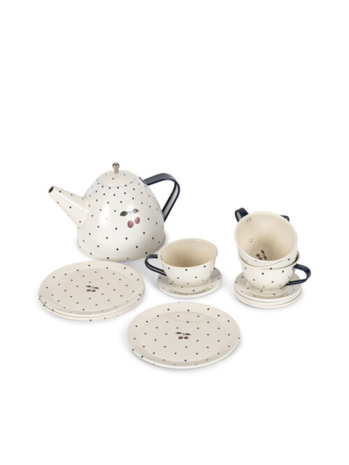 tea party konges sloejd blue dot zestaw do herbaty w kropki