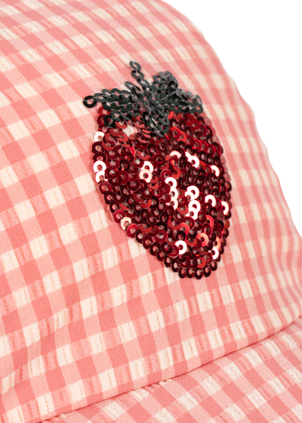 Etta Geranium Pink w kratkę kapelusz przeciwsłoneczny różowy