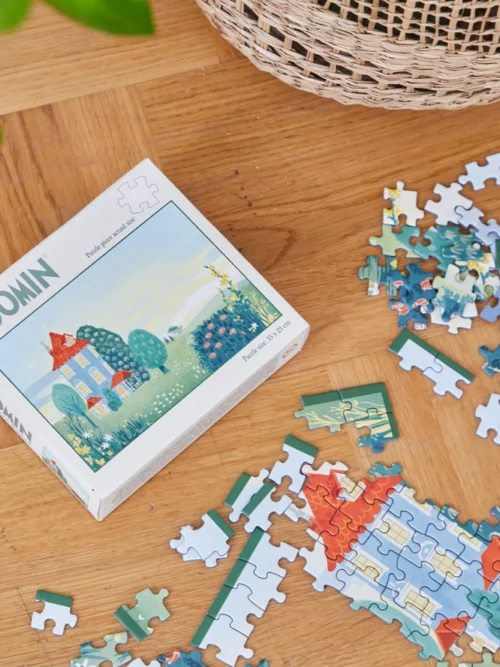 puzzle edukacyjne Muminki zielona kolorystyka
