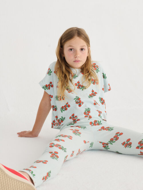 bobo choses pickles t-shirt skrócona długość dziewczynka Juicy Tomatoes all over cropped-top
