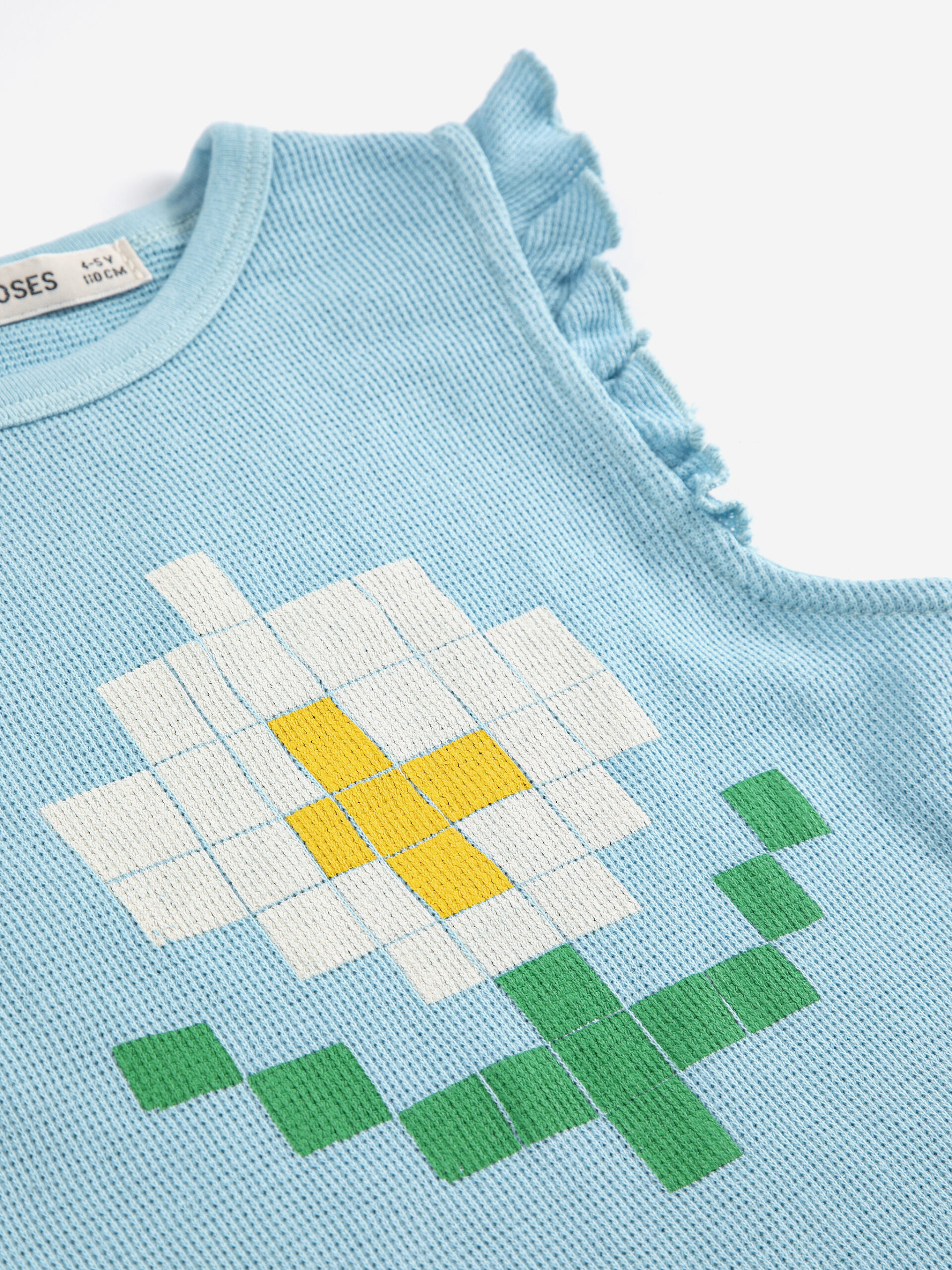 kwiatek bluzeczka dziewczęca bobo choses pickles lato wiosna Pixel Daisy Ruffled top