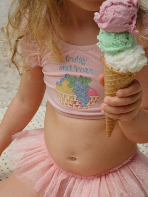 amandine powdre pink strój kąpielowy konges sloejd bikini dziewzcynka lato