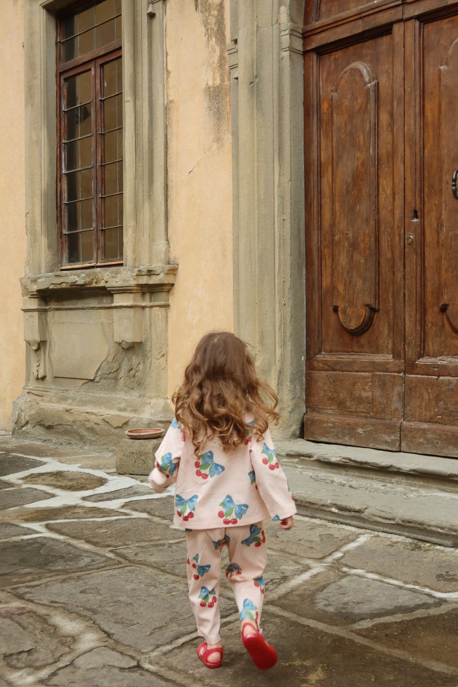 spodnie dziewczęce Konges Sloejd wiśnie amarena