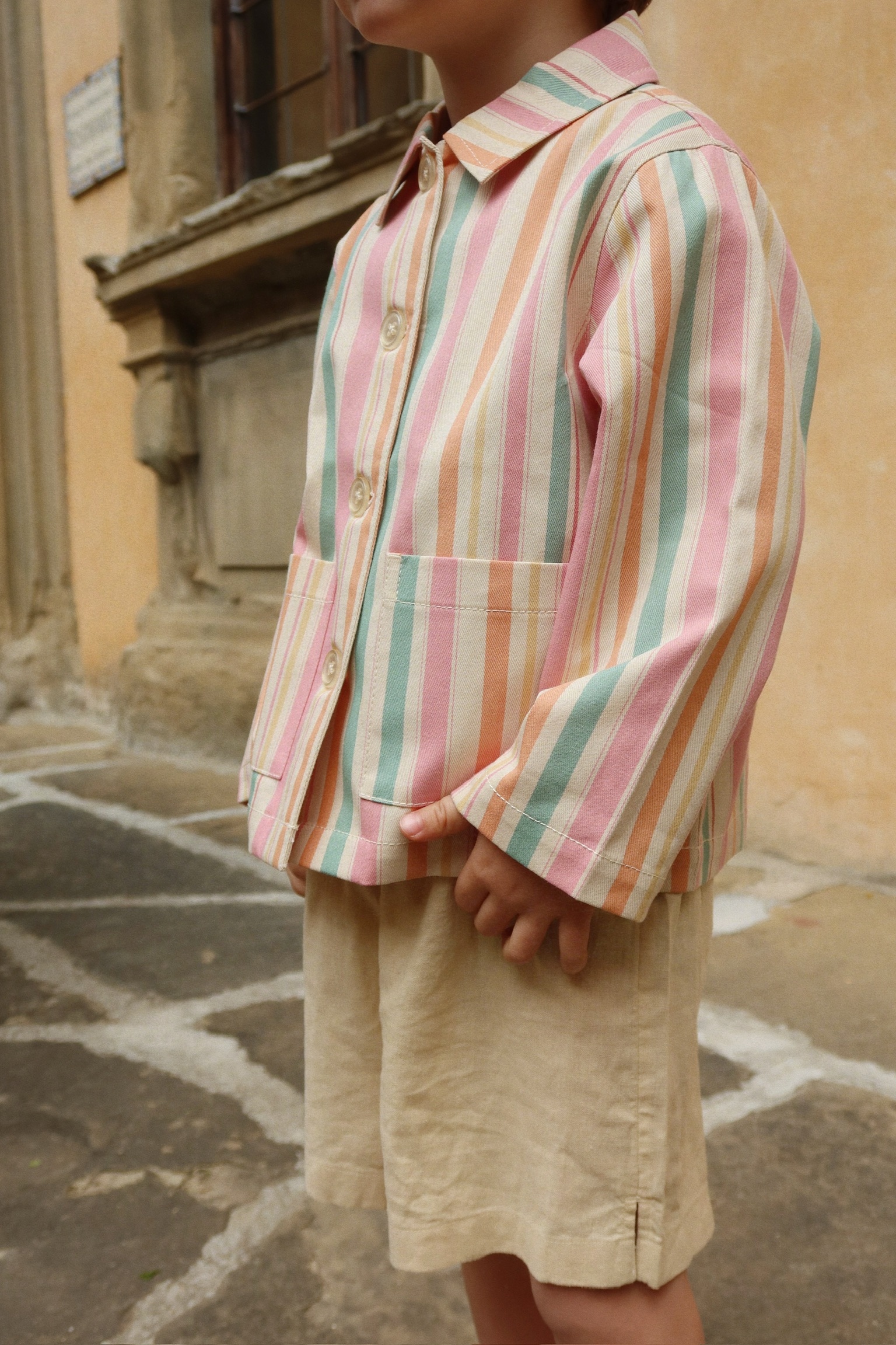 Franzen Linen shorts szorty konges slojd lniane chłopięce Sea Mist