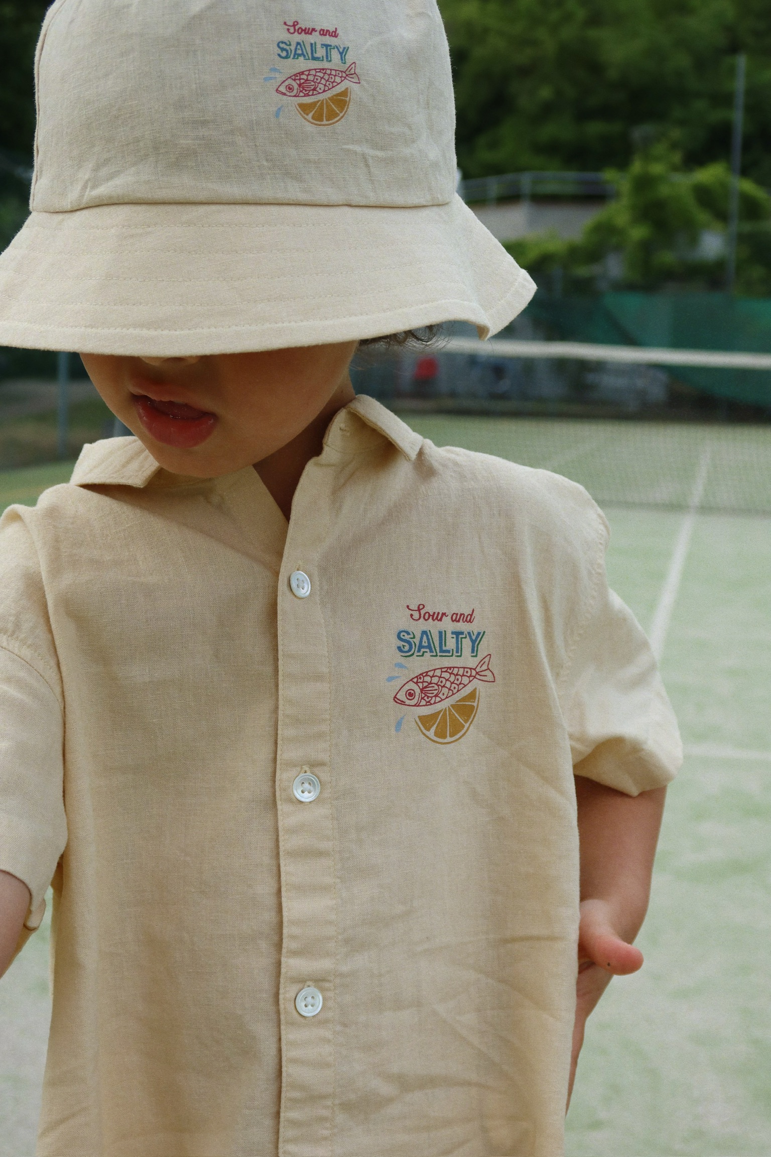 Sea Mist Franzen linen shirt koszulka koszula na krótki rękaw konges sloejd lniana