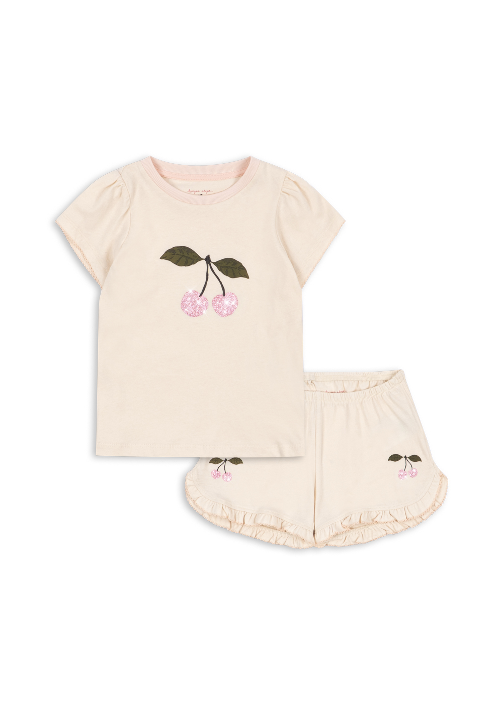 Zestaw koszulka szorty Konges Slojd z wisienką Fami Frill Set Gots Konges Sloejd Buttercream