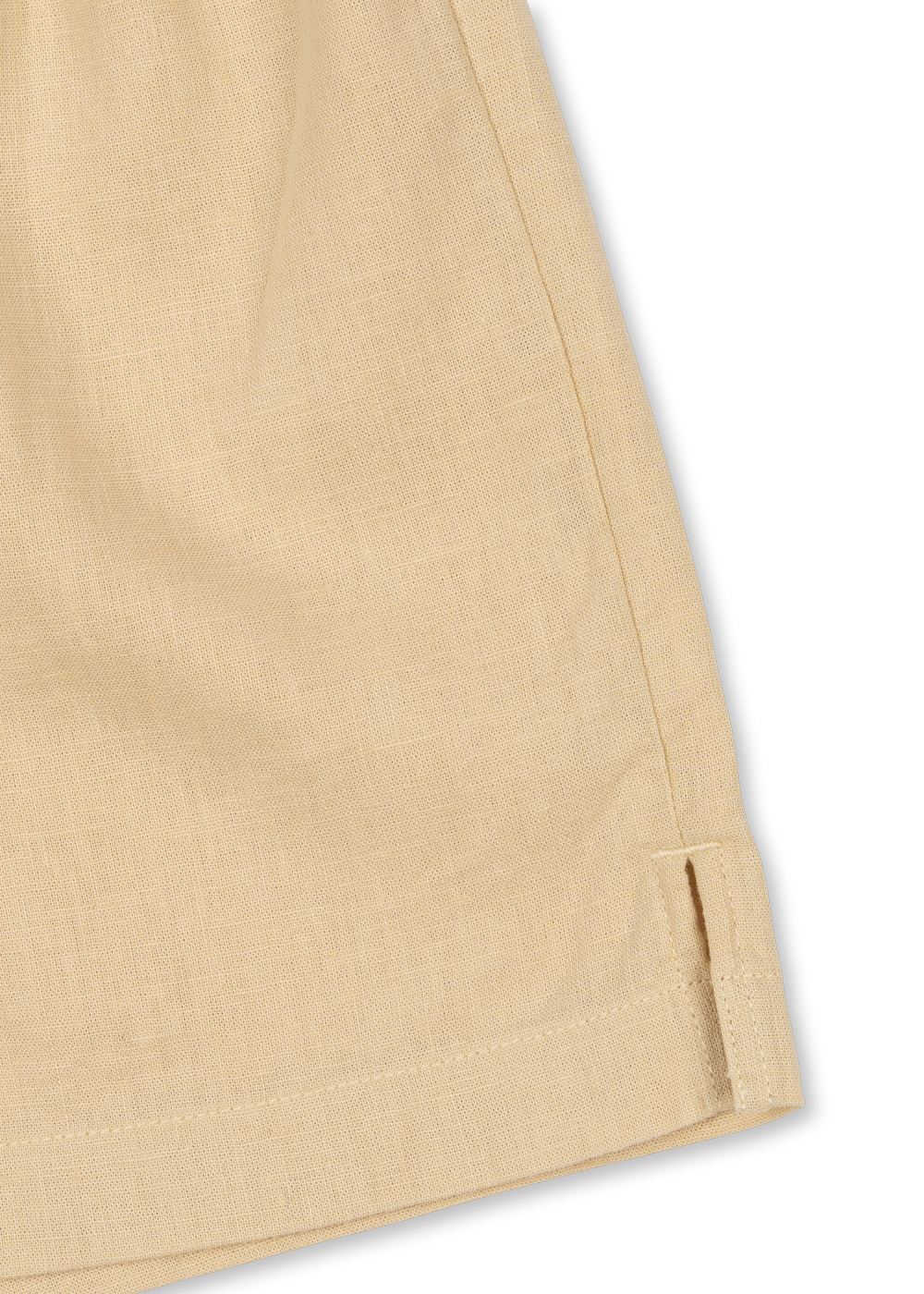 Sea Mist Franzen Linen Shorts krótkie spodenki lniane żółte