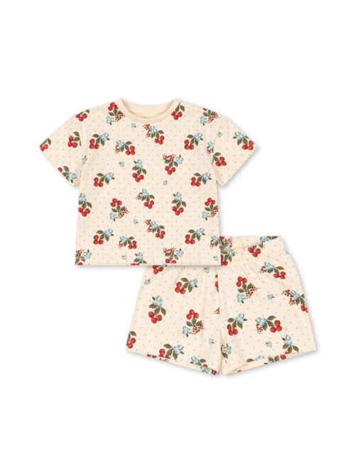 Lin Tee Set Gots Marmelatta zestaw komplet bluzka na krótki rękaw spodeki szorty Konges Slojd