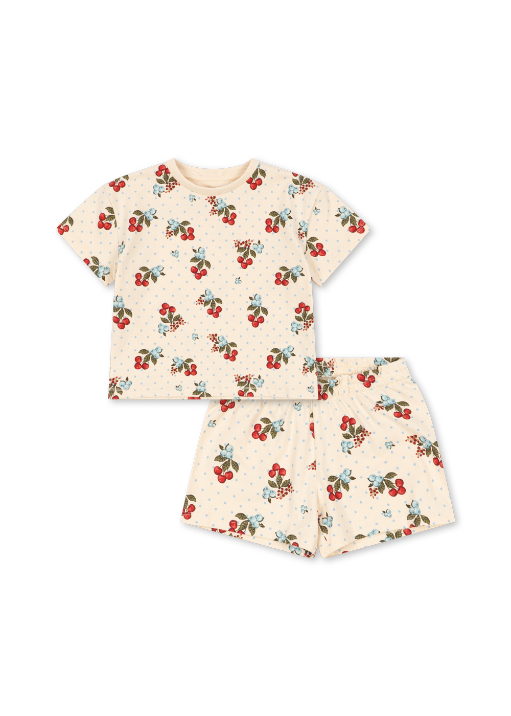 Lin Tee Set Gots Marmelatta zestaw komplet bluzka na krótki rękaw spodeki szorty Konges Slojd