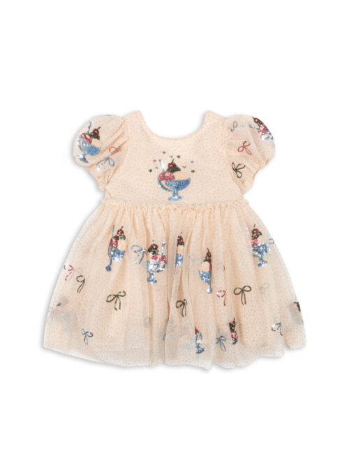 Yvonne Puff Dress Gelato sukienka lody Konges Slojd dziewczynka cekiny tiulowa
