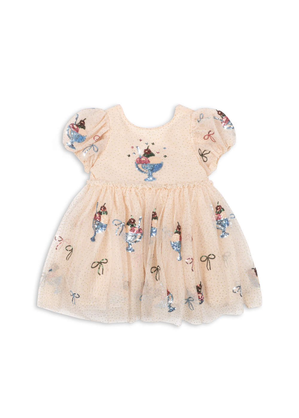 Yvonne Puff Dress Gelato sukienka lody Konges Slojd dziewczynka cekiny tiulowa