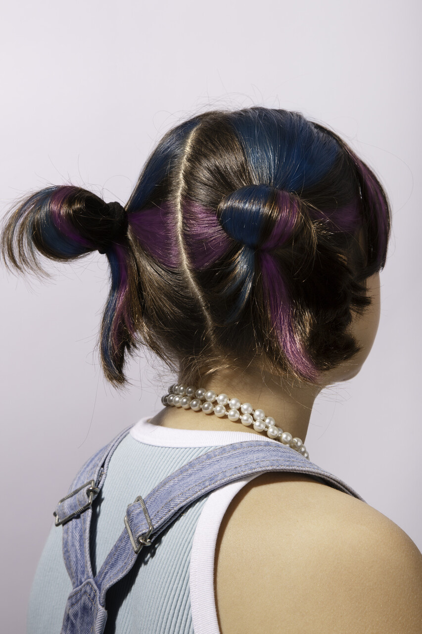 Zmywalna kreda do włosów różowa niebieska zielona omy