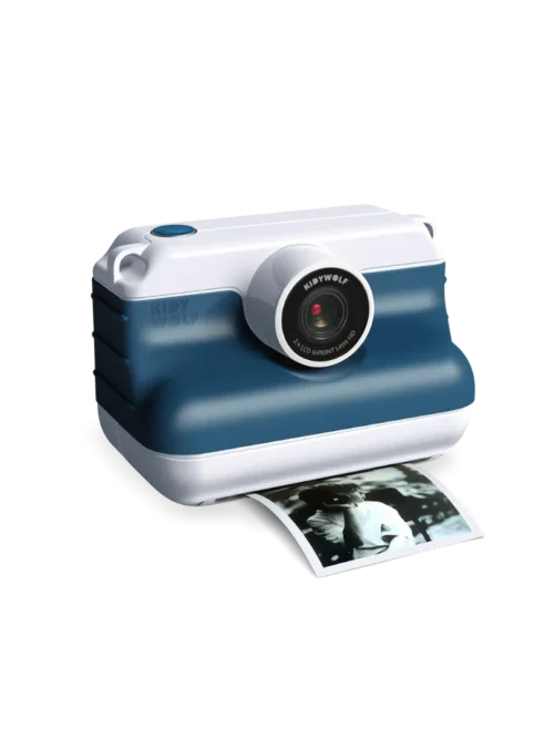 aparat z drukarką dla dzieci kidywolf niebieski