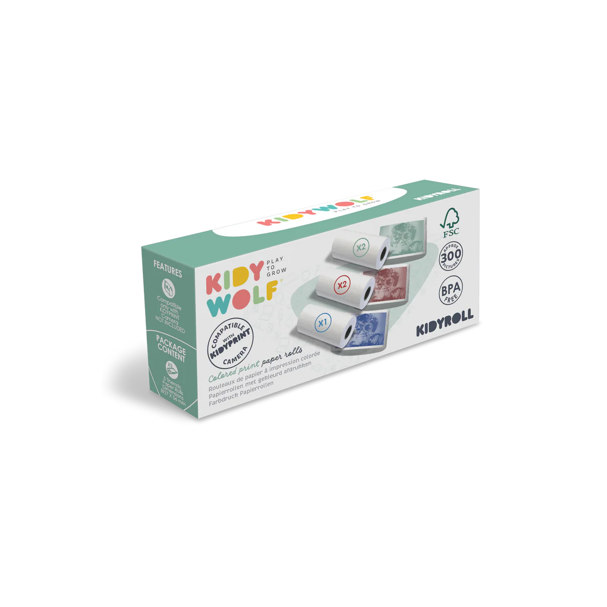 kolorowe rolki Kidywolf do aparatu