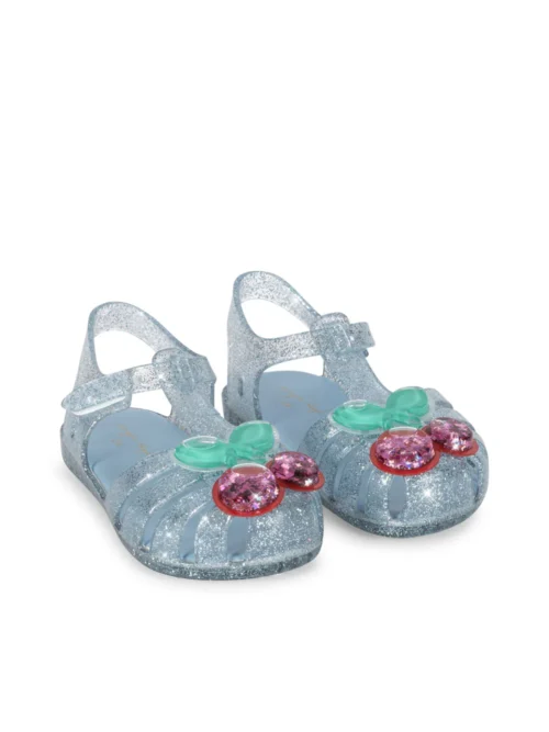 lilo sandals glitter blue konges slojd niebieskie sandałki z brokatem i wiśnią