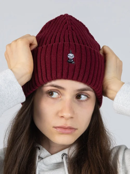 czapka muminki nordicbuddies damska mała mi bordowa