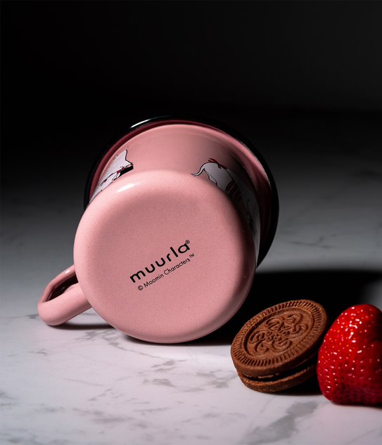 kubek metalowy retro muminki różowy