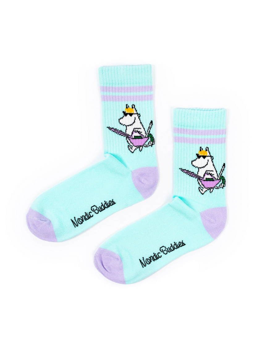 skarpetki migotka miętowe pastelowe muminki