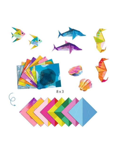 dj08755 djeco zestaw kreatywny origami rybki muszle