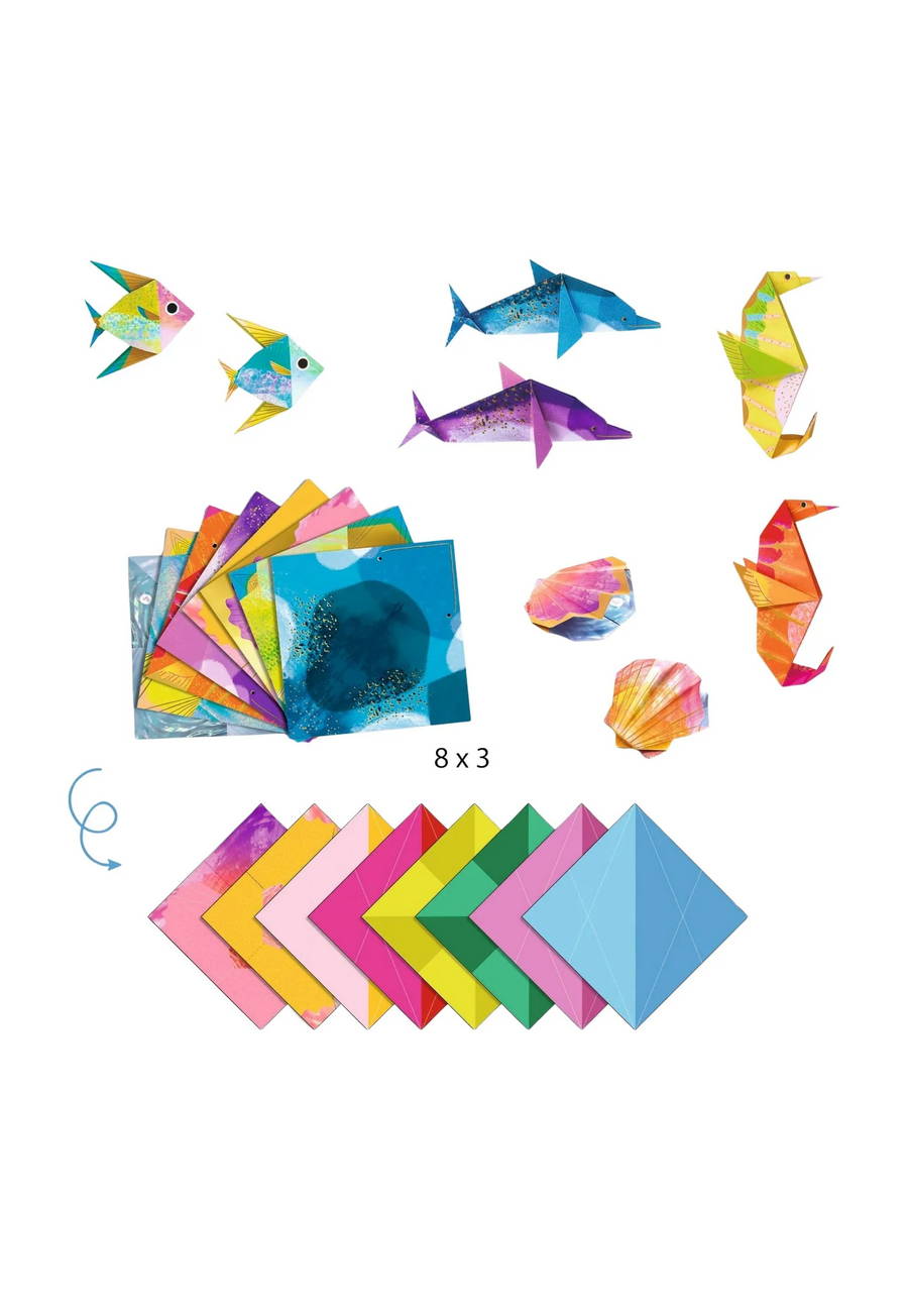 dj08755 djeco zestaw kreatywny origami rybki muszle
