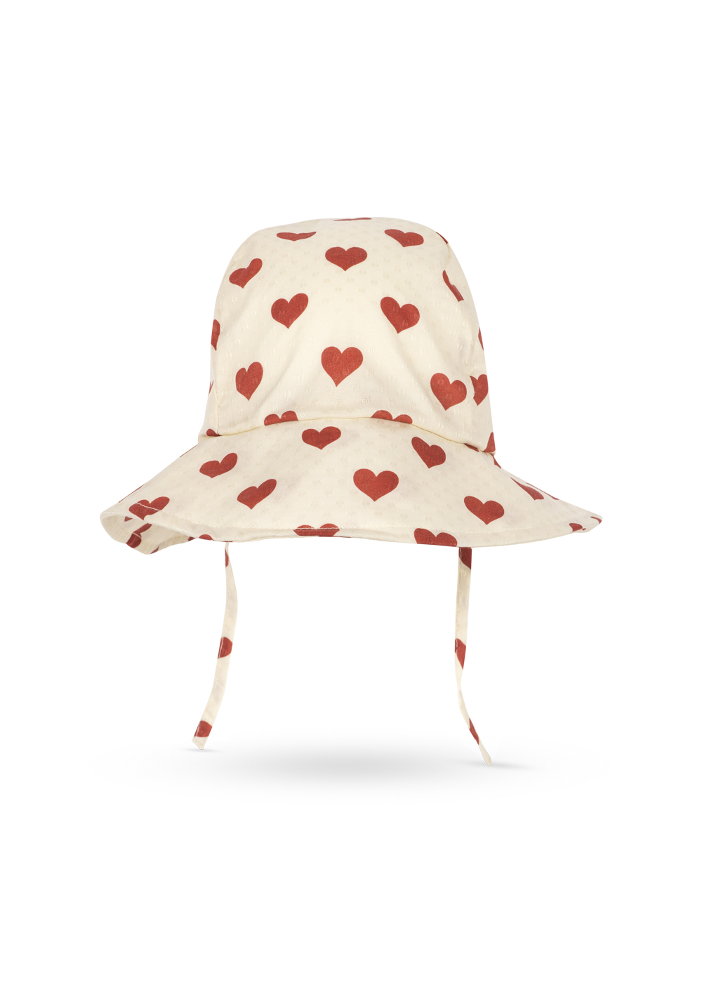 CIANNA SUN HAT GOTS amour rouge konges slojd kapelusz słoneczny serduszka