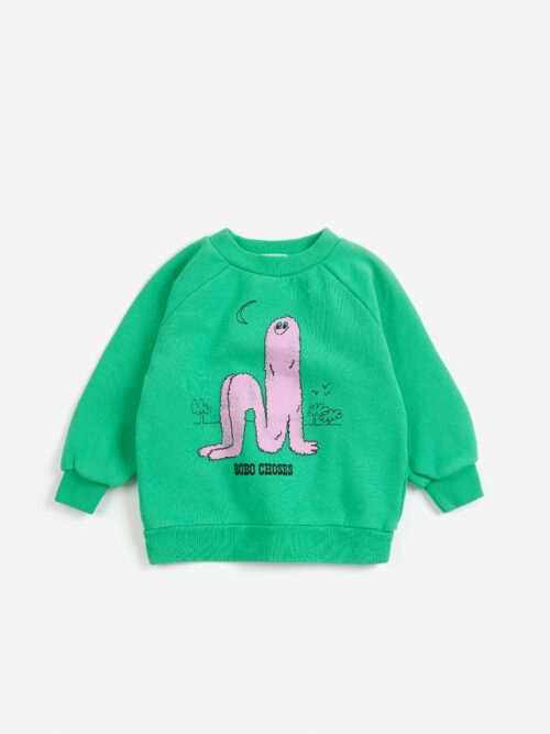 long pinky puff bluza bobo choses zielona potworki aw26 sweatshirt