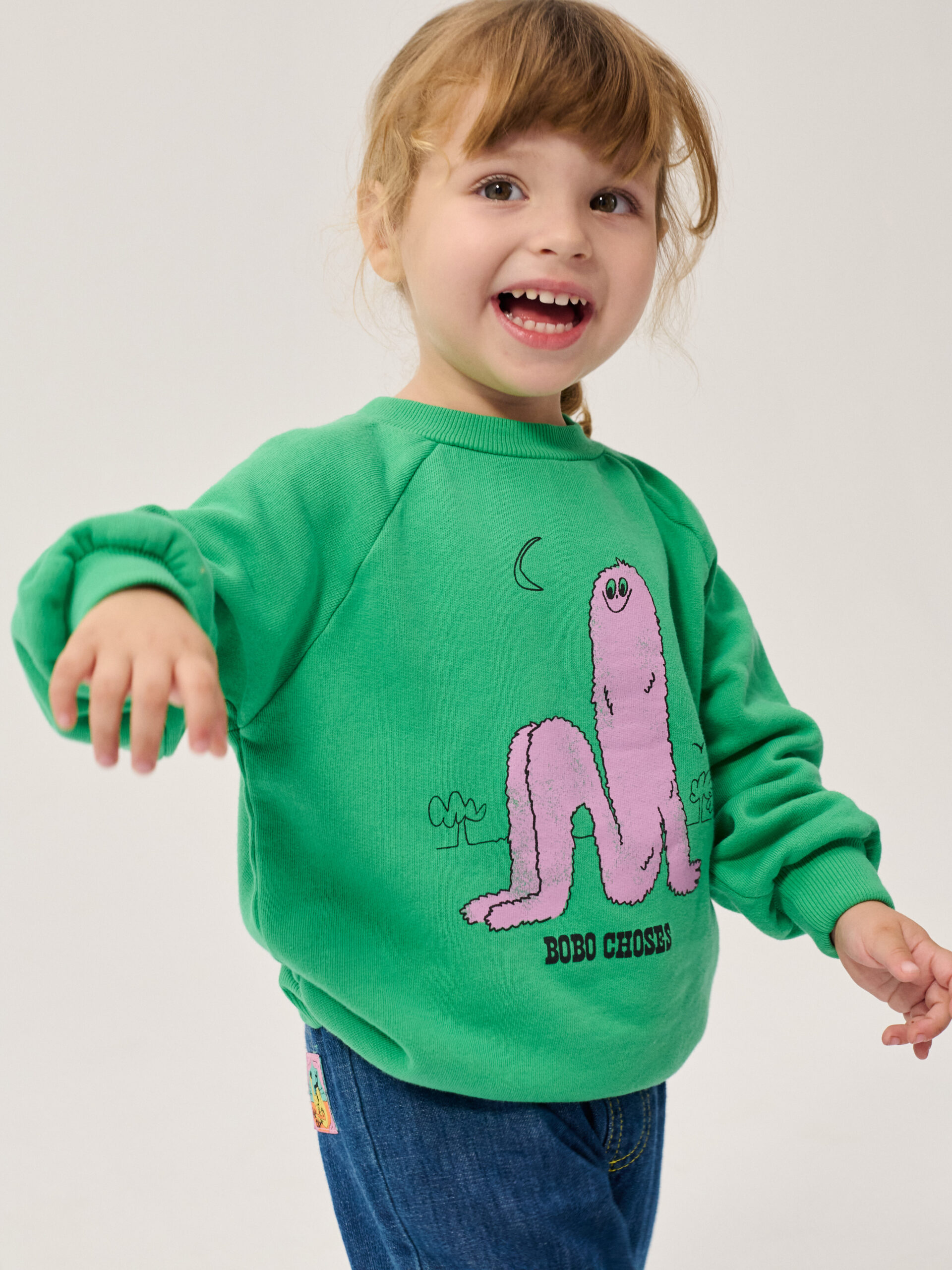 long pinky puff bluza zielona bobo choses all about monsters