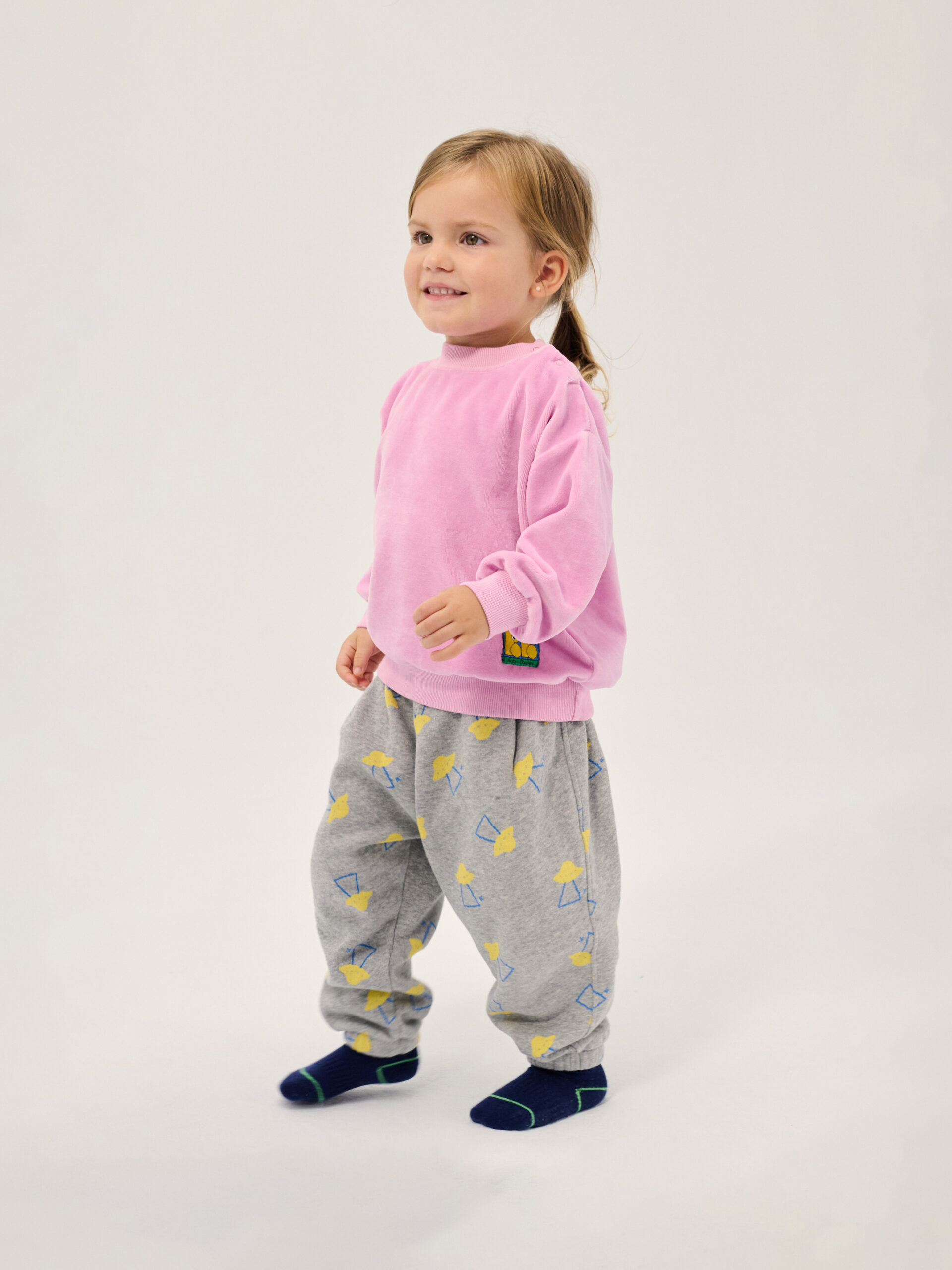 Boo Bo Choses Tag velvet BABY aw26 bluza różowa niemowlęca