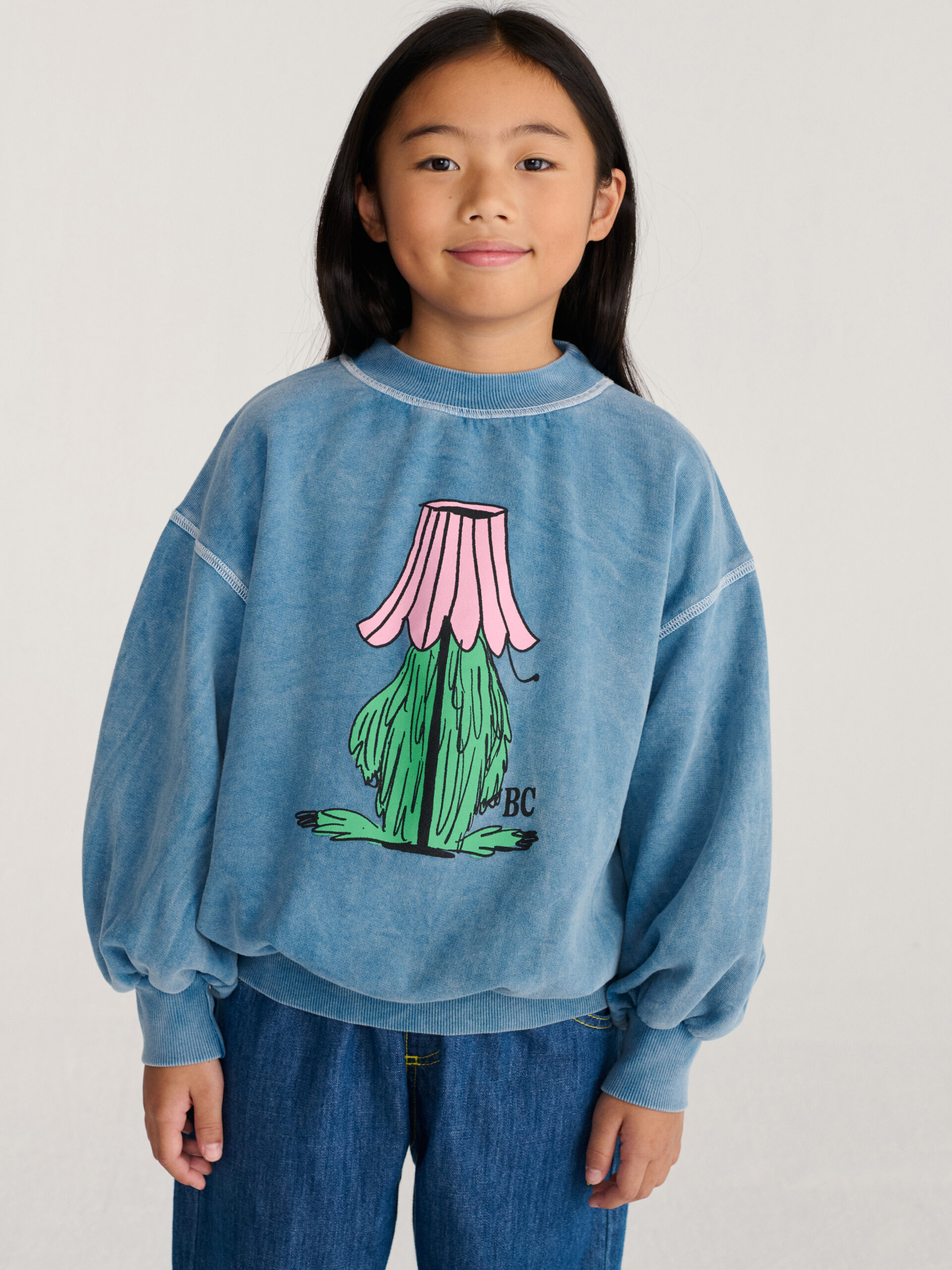 Hidden Monster sweatshirt bobo choses all about monsters bluza bawełna niebieska