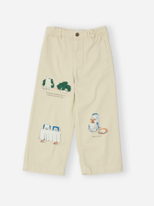 spodnie Everyday Ghosts twill pants białe jeansowe spodnie dziecięce duszki all about monsters
