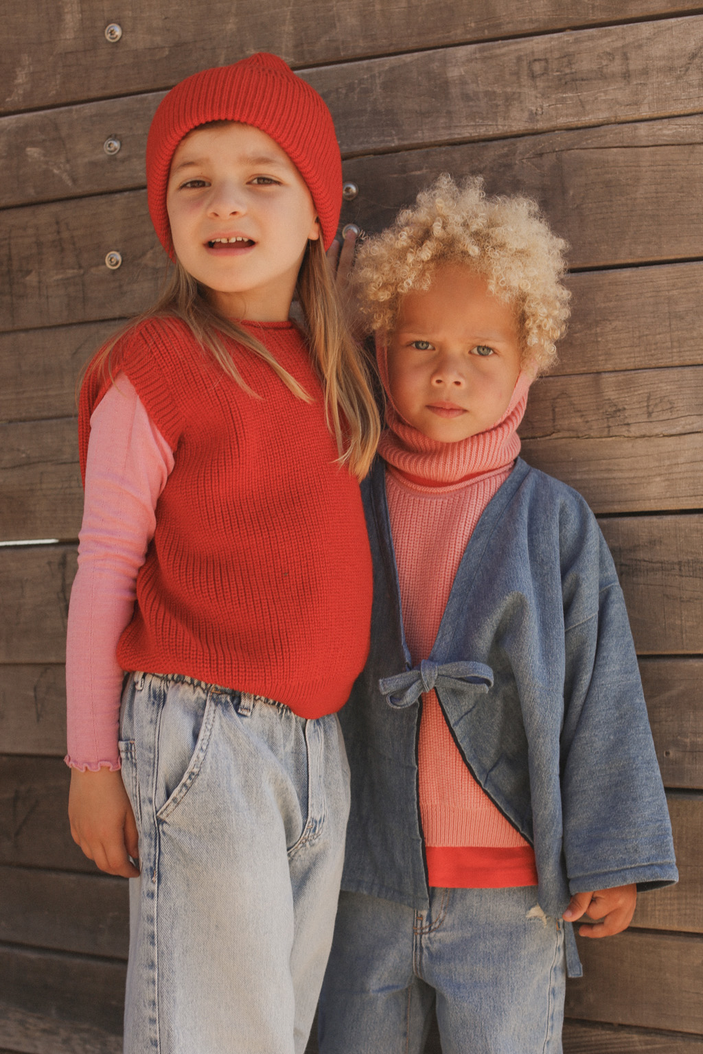 HVID Vest Harvey Kids Red dziecięca kamizelka z wełny merino