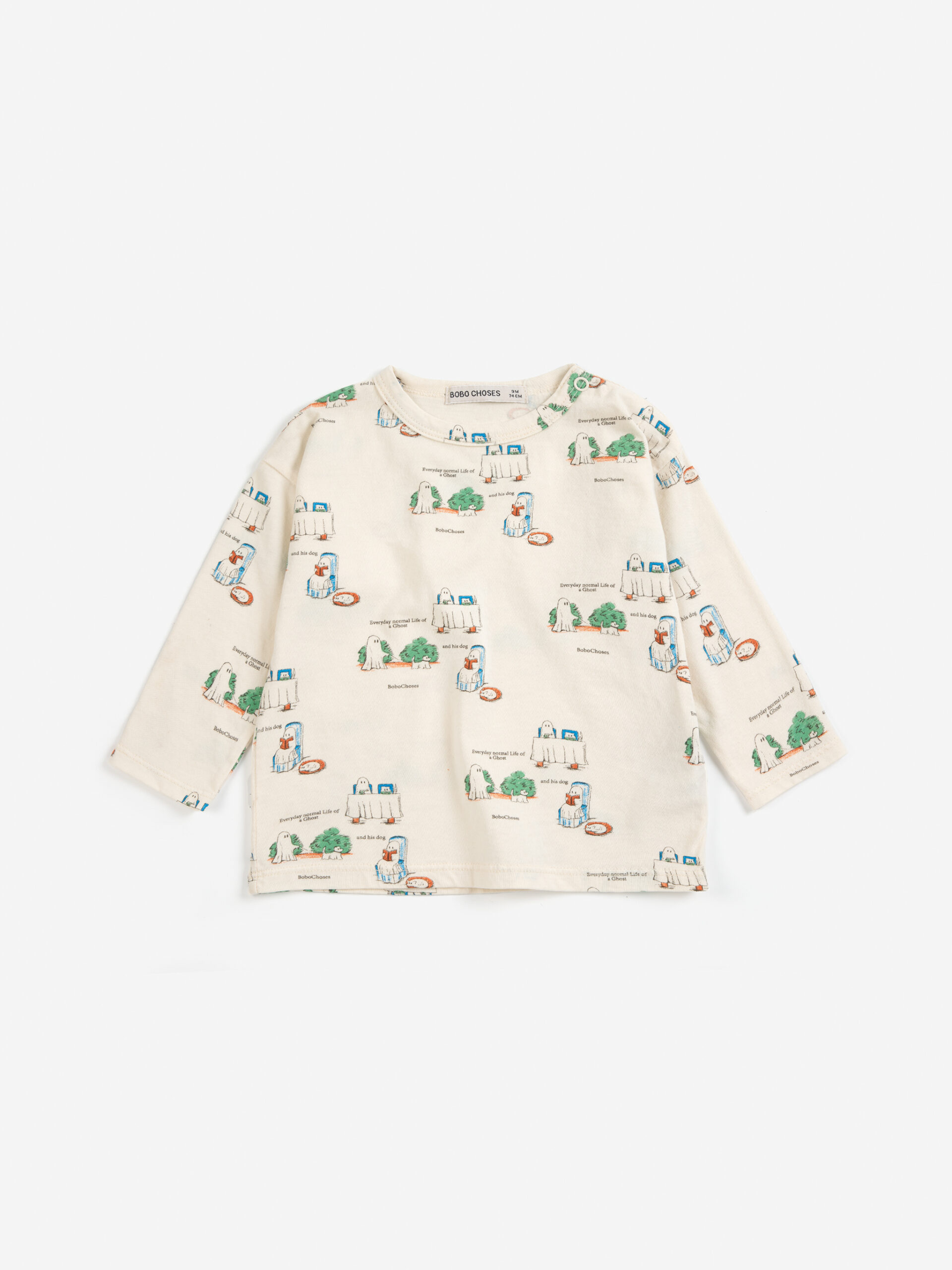koszulka na długi rękaw w duszki BOBO CHOSES Longsleeve Everyday Ghosts all over