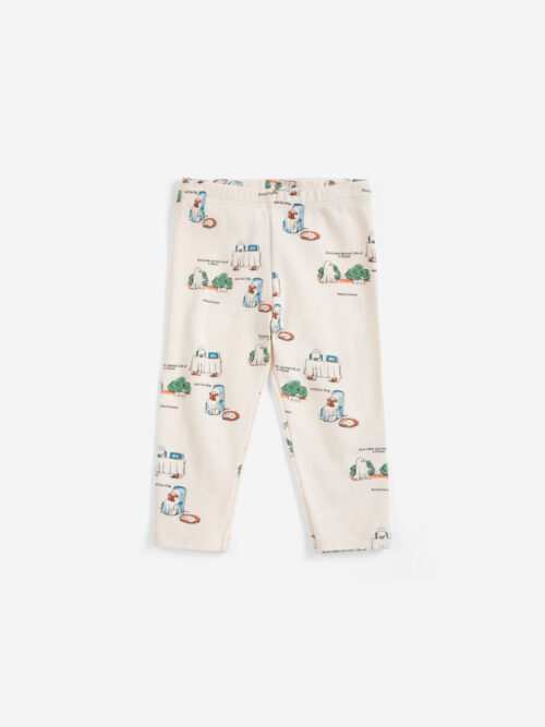 duszki legginsy spodenki niemowlęce bobo choses białe na gumce bawełniane