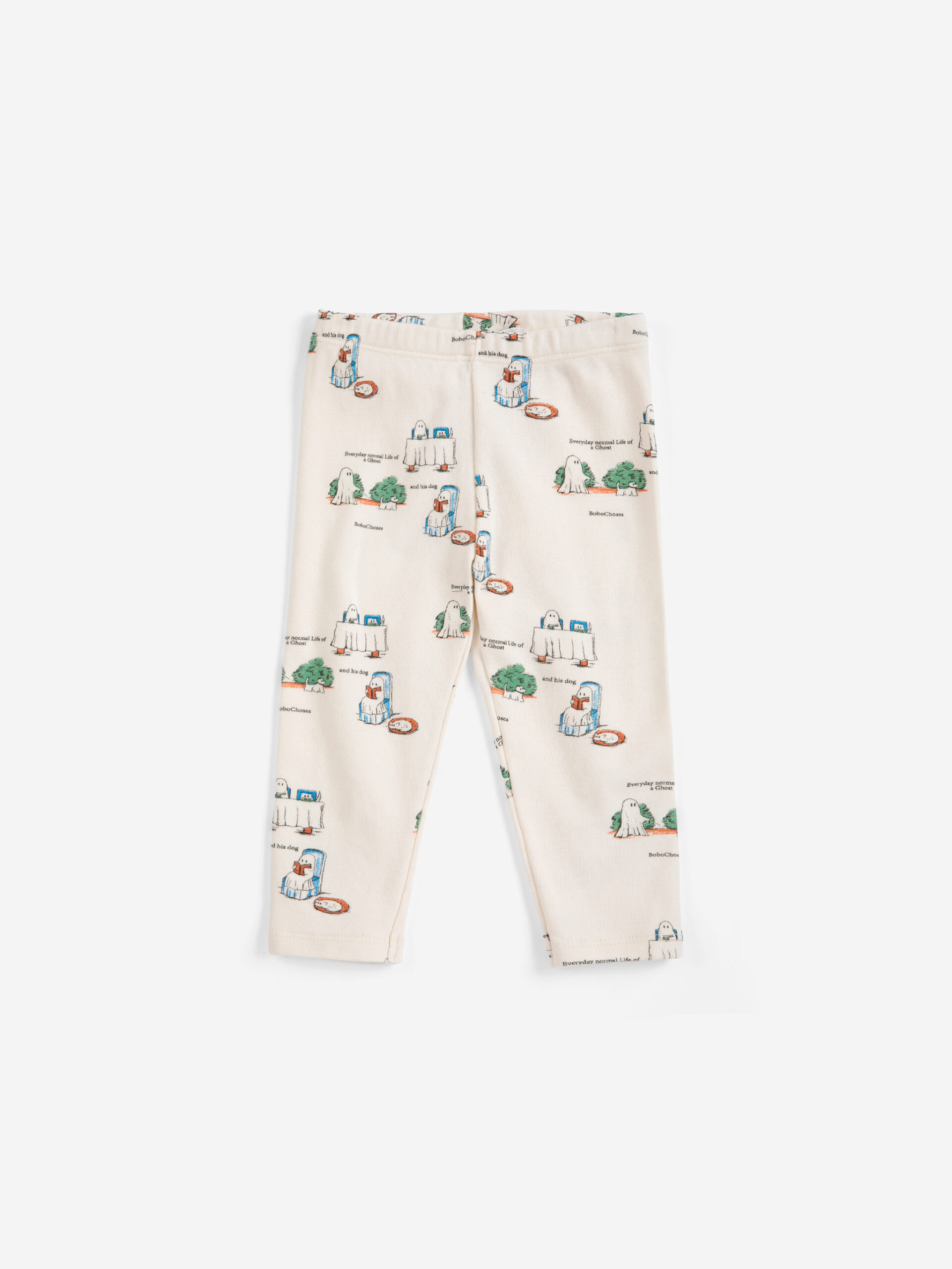 duszki legginsy spodenki niemowlęce bobo choses białe na gumce bawełniane