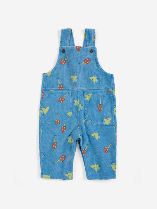 ogrodniczki sztruksowe bobo choses niebieski bawełna Mush Monster Duo all over corduroy overall